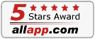 5 Stars Rating at AllApp.com